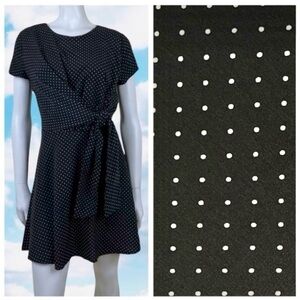 ❤️ FRANCESCA'S Miami Faux Wrap Micro Polka Dot Mini Dress Rockabilly Retro Pinup